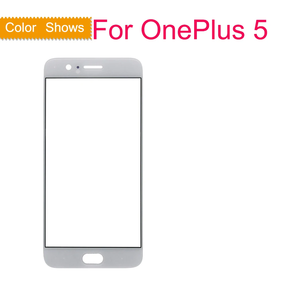 10 шт./лот для One Plus 5 A5000/5 T A5010 сенсорный экран Панель переднее внешнее стекло ЖК Объектив Замена для Oneplus пять стекло - Цвет: 5 white