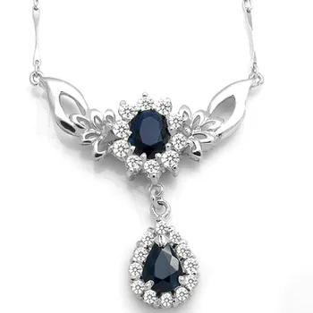 

Collier Qi Xuan_Dark Blue Stone Elegance Pendant Necklace_Real Necklace_Quality Guaranteed_Manufacturer Directly Sales