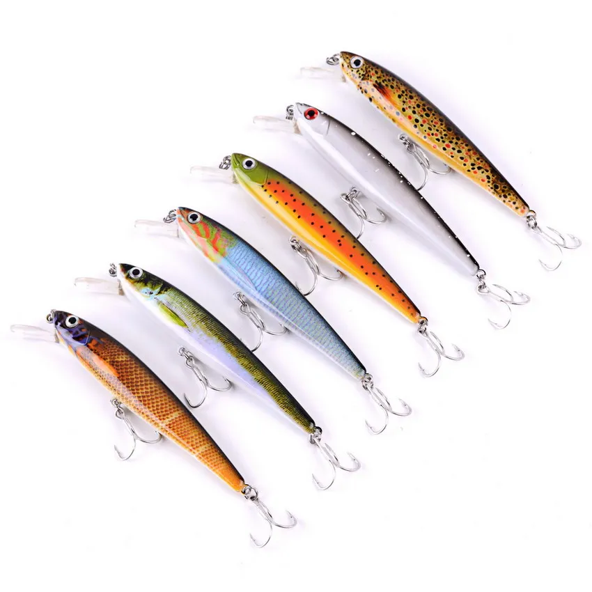 6pcs Jerkbait Wobblers 6 Colors Minnow Lures Iscas Artificial Pesca Leurre Dur Peche Broch Hard Fishing Bait  Fake Fish