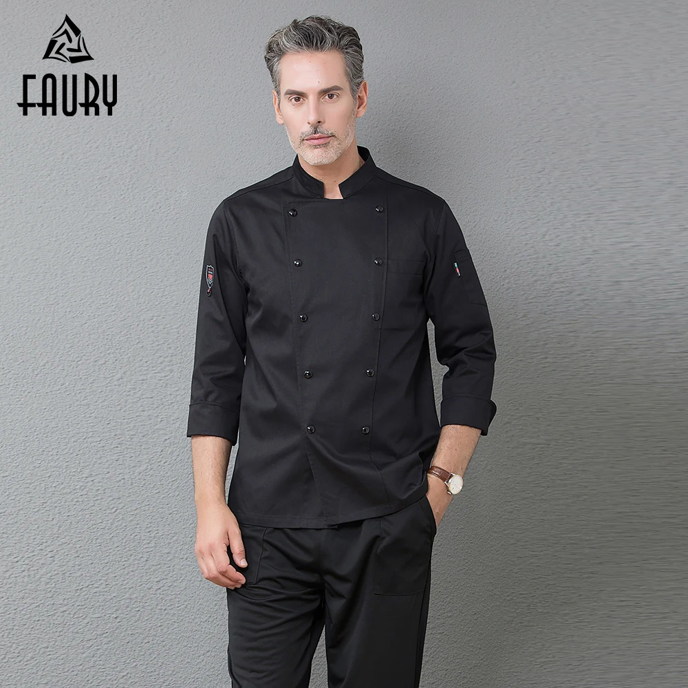 

Chef Clothes Long Sleeve Uniform Restaurant Kitchen Cooking Chef Coat Waiter Work Jackets Professional Uniform Overalls Outfit
