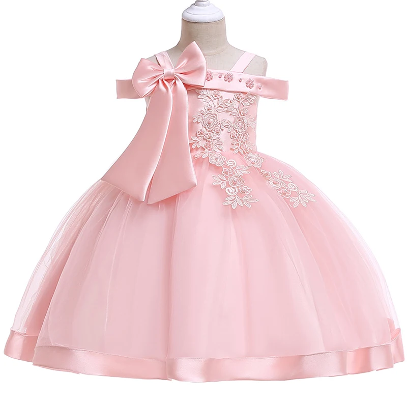 Бальное платье с большим бантом для девочек; одежда для свадьбы; платье принцессы для первого причастия; костюм для малышей; vestido; детская праздничная одежда