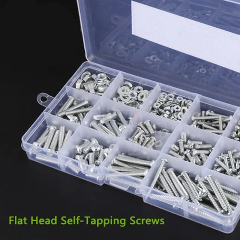 Screw Box Axk 1set M2 Hex Socket Cross Drive Flat Head Self tapping
