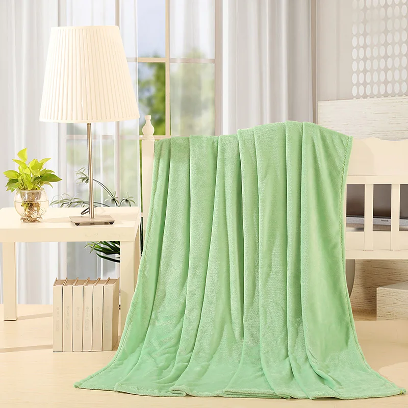 

SOFT BEDCLOTHES BLANKETS Apple Green Print Flannel Blanket Coral Velvet Blanket
