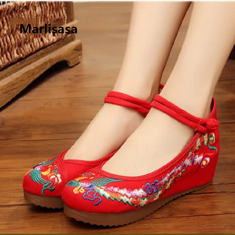 Marlisasa Zapatos De Mujer милые женские тканевые Туфли с круглым носком и ремешком пряжкой
