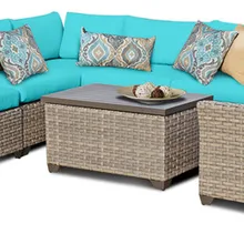 Диван мебель 7 шт. ротанга патио угловой диван комплект шезлонгов