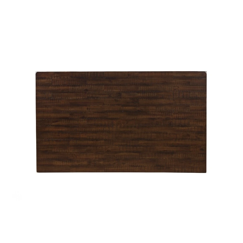 Rectangular Wooden Dining Table In Distressed Finish Brown (1)