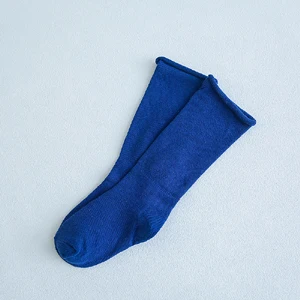 Осенние детские хлопковые носки года на 1-9 лет хлопковые детские носки до колена для мальчиков и девочек детские гетры C807 - Цвет: sea blue