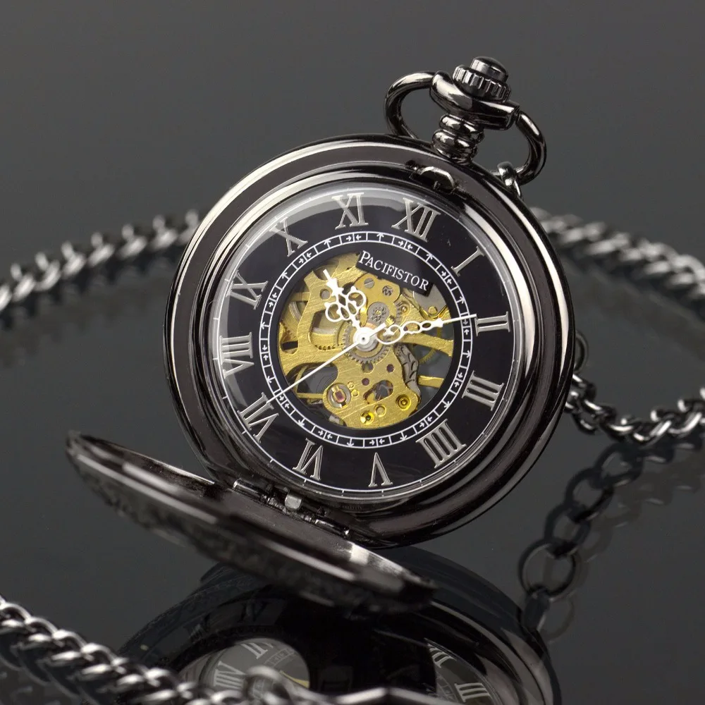 Pacifistor unisex vigilanza di tasca meccanica di scheletro vintage gent orologi da tasca antico steampunk orologio.jpg Orologio antico