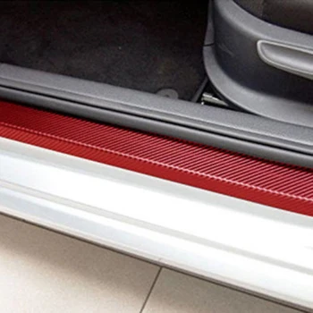 

Front/Rear Sill Stickers Set Carbon Fiber Car Door Anti-Scratch Decal Durable