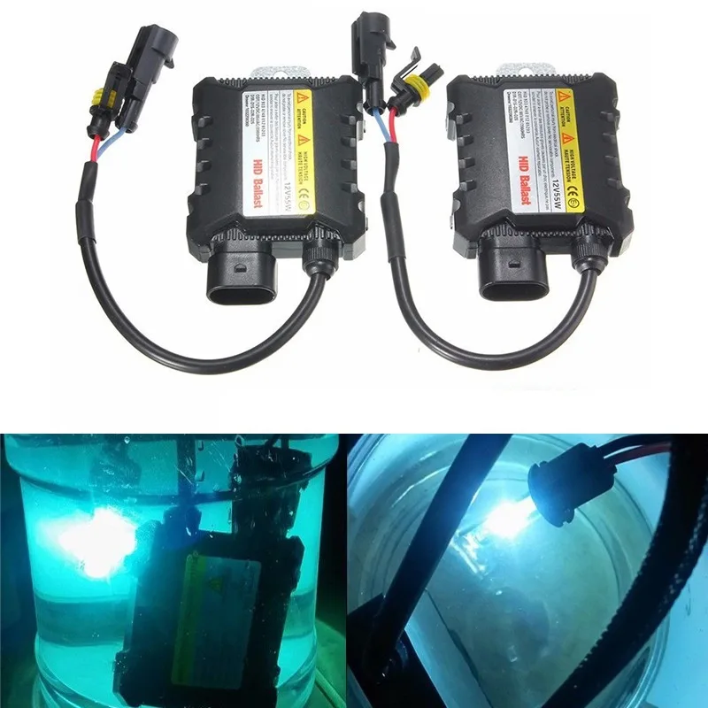 VicTsing 1 Pair 55W Universal Xenon HID Replacement Conversion Kit DC 12V Digital Slim Ballast Electronic Ballast 55W Waterproof (6)