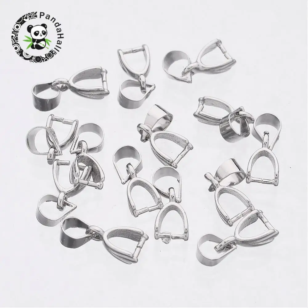 

100pcs Metal Jewelry Findings Brass Ice Pick & Pinch Bails 15x5mmm, hole: 3mm; pin: 0.8mm