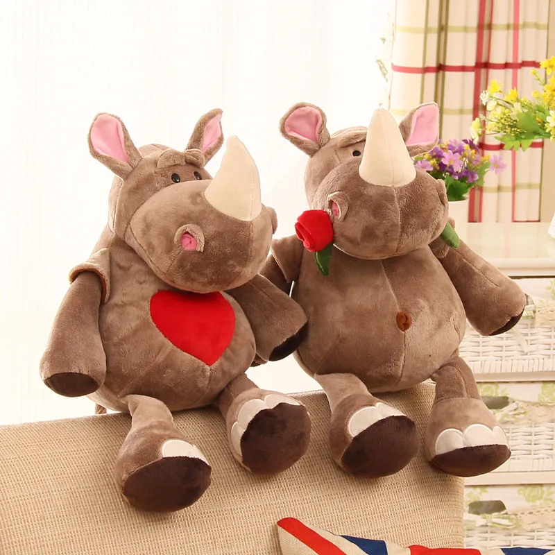 

Kawaii Emulational Rhinoceros Big Size Plush Toys Pillow Baby Sleeping Appease Doll Girlfriend Birthday Gift Kids Christmas Gift