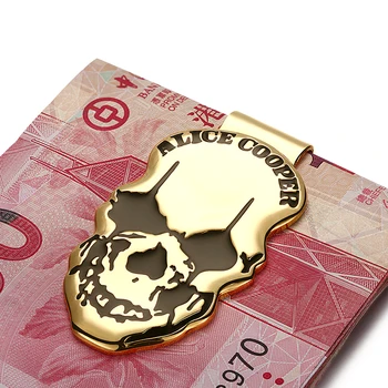 

Modern - Luxury Brand New 2017 Copper Skull Icon Money Clip Slim Pocket Purse Cash Organizer Clamp Men Women Wallet
