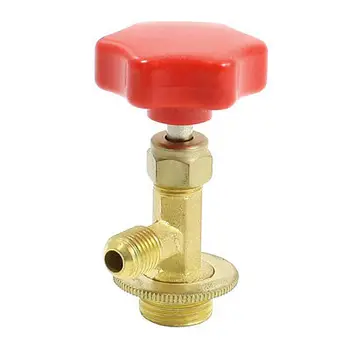 

Red Hex Cap Refrigerant 1/4" Brass Threaded Connetor R134 Can Tap Valve