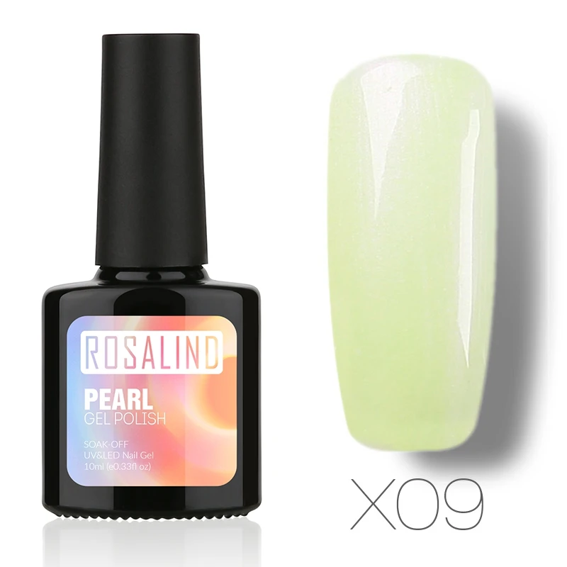 X09 ROSALIND гель 1 S 10 мл перламутровый лак для ногтей чистый цвет УФ отмачиваемый светодиодный лак для ногтей Профессиональные Тени для век Гель-лак - Цвет: X09