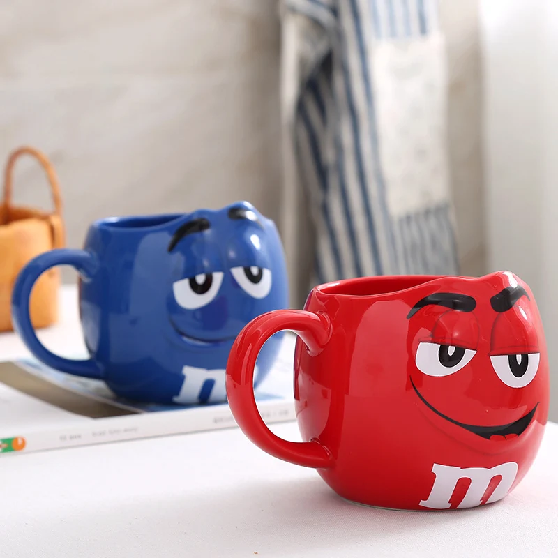 M& M кофейные кружки, чашки и кружки с ложкой, керамические кружки с большой вместимостью, посуда для напитков