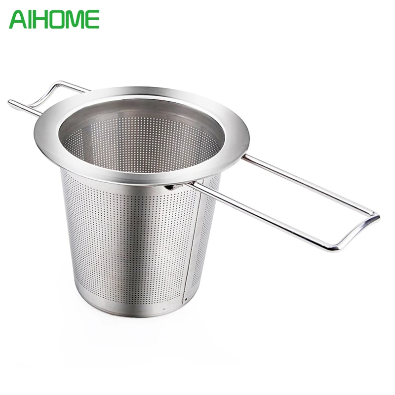 Reusable Stainless Steel Tea Strainer Infuser Filter Basket Folding Tea