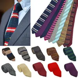 Для мужчин Tie Knit Вязаные узкий галстук 15 цветов галстук нежный Для мужчин узкий тонкий тканые Галстуки YRD