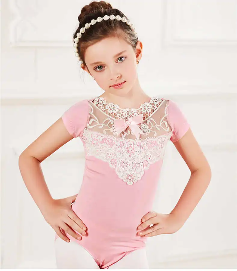 Lace Gymnastics Leotard Children Girls Dance Ballet Tutu Dress Costume