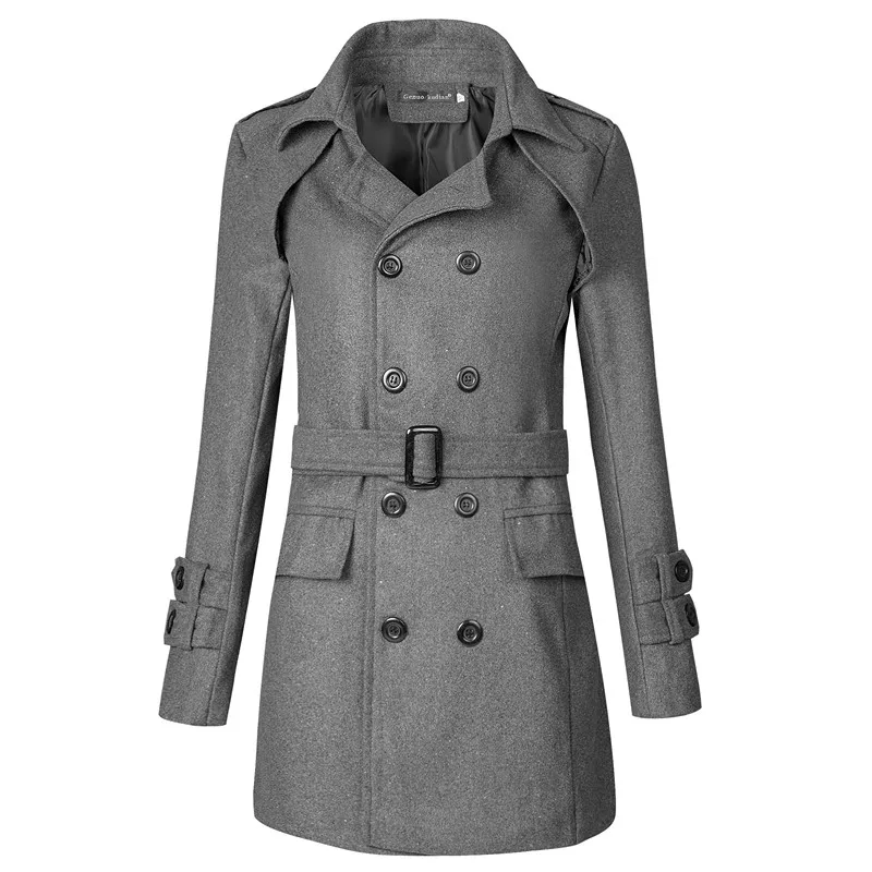 

Trench Coat Men Autumn Winter 2018 New Arrival Turn-down Collar Double-breasted Trench Windbreaker Streetwear Casaco Masculino