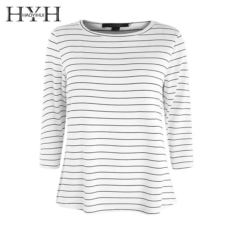 HYH Haoyihui Femme весенние модные стильные повседневные топы с круглым вырезом три