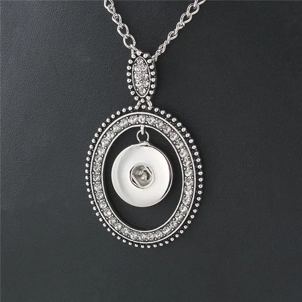 Новая Мода Круглый кнопки Jewelry Подвеска Цепочки и ожерелья с цепью Fit 18 мм Кнопка xinnver Цепочки и ожерелья украшения для Для женщин ZG088