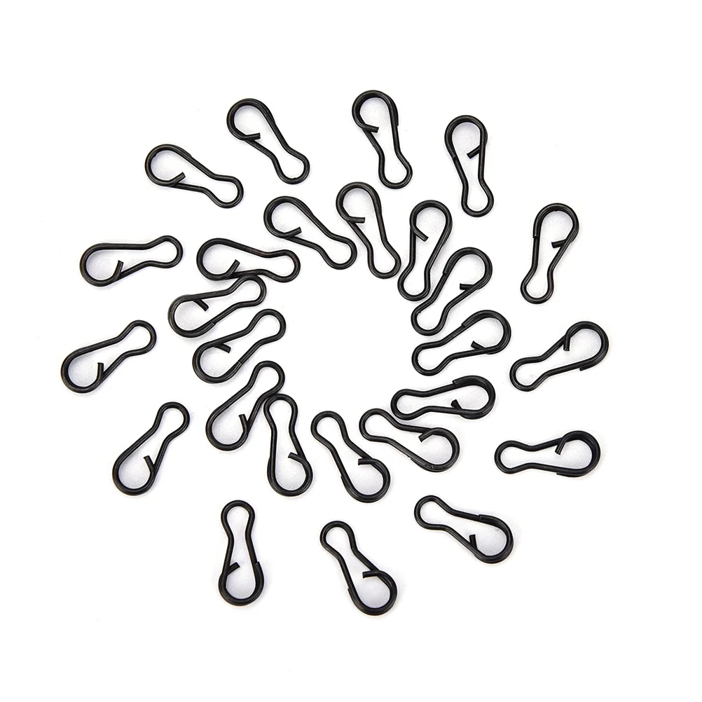 

Lure Connector 100pcs/lot Stainless Steel Carp Fishing Tackle Snap Black Color Lure Connector Fishing Accessories Snap Pesca