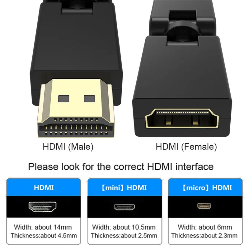 Robotsky 360 градусов вращения HDMI мужчин и женщин HDMI конвертер адаптер для HDTV xbox PS3 DVD проектор