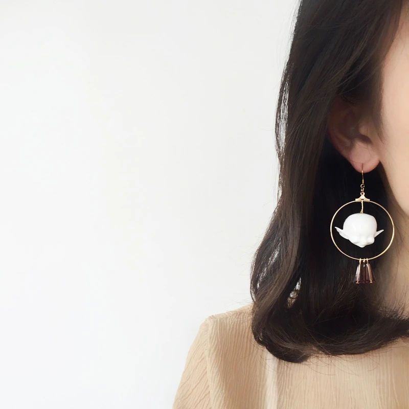 

Smile Baby Angel Ceramic Earring Ear Stud One Pair
