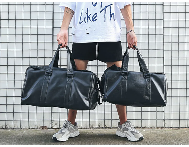 Кожаная спортивная сумка для занятий спортом на открытом воздухе для женщин и мужчин, вместительная сумка для путешествий и фитнеса, сумка для обуви, сумка через плечо XA963WD