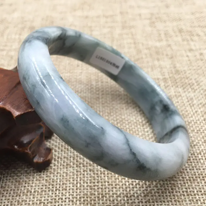 

62mm Certified Grade "A" Natural Green Jadeite Jade Gems Bracelet Bangle 043545