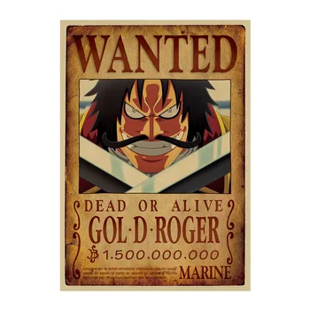 

ONE PIECE WANTED 82/Luffy Zoro Chopper/classic Japanese Cartoon Comic/kraft paper/bar Retro Poster/decorative painting 51x35.5cm