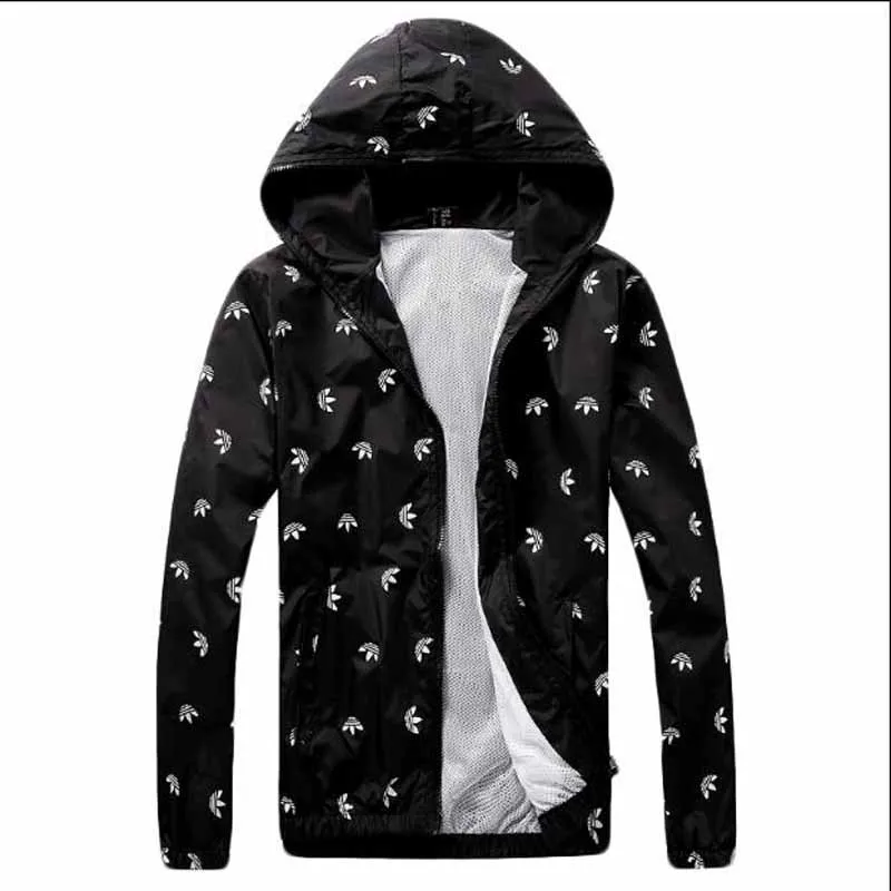 The new 2016 men's fashion printing Leisure sports hooded jackets / Men's slim is prevented bask in clothes thin casual jacket
