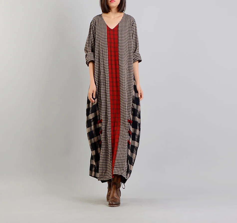 Платье Длинное Клетка Купить фото 19