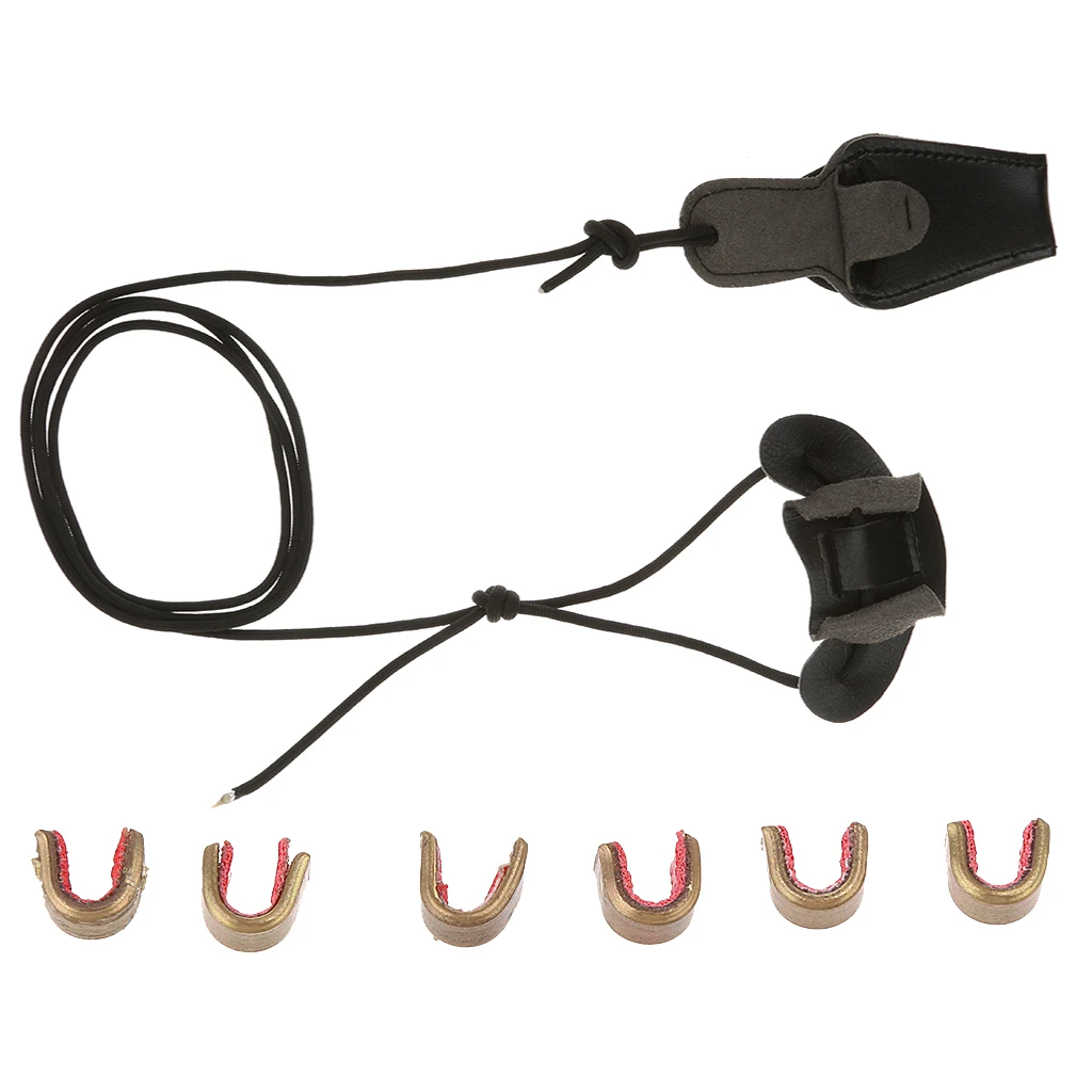 6pcs Archery Bow String Nocking Points Strings Nock Set Brass Buckle