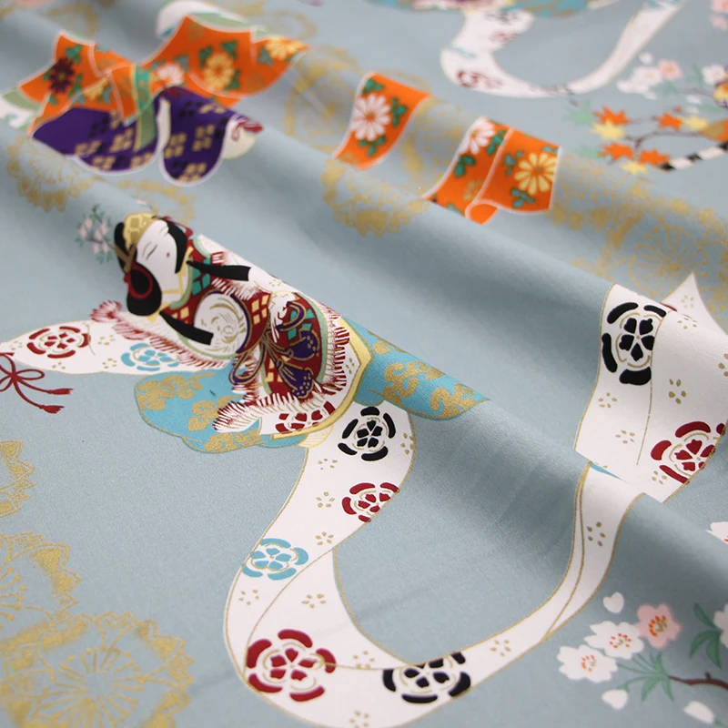 BZ10 100X140 см Ретро японская танцевальная Гейша хлопковая ткань Бронзированная ткань для рукоделия шитья Лоскутная Одежда Ткань для стола