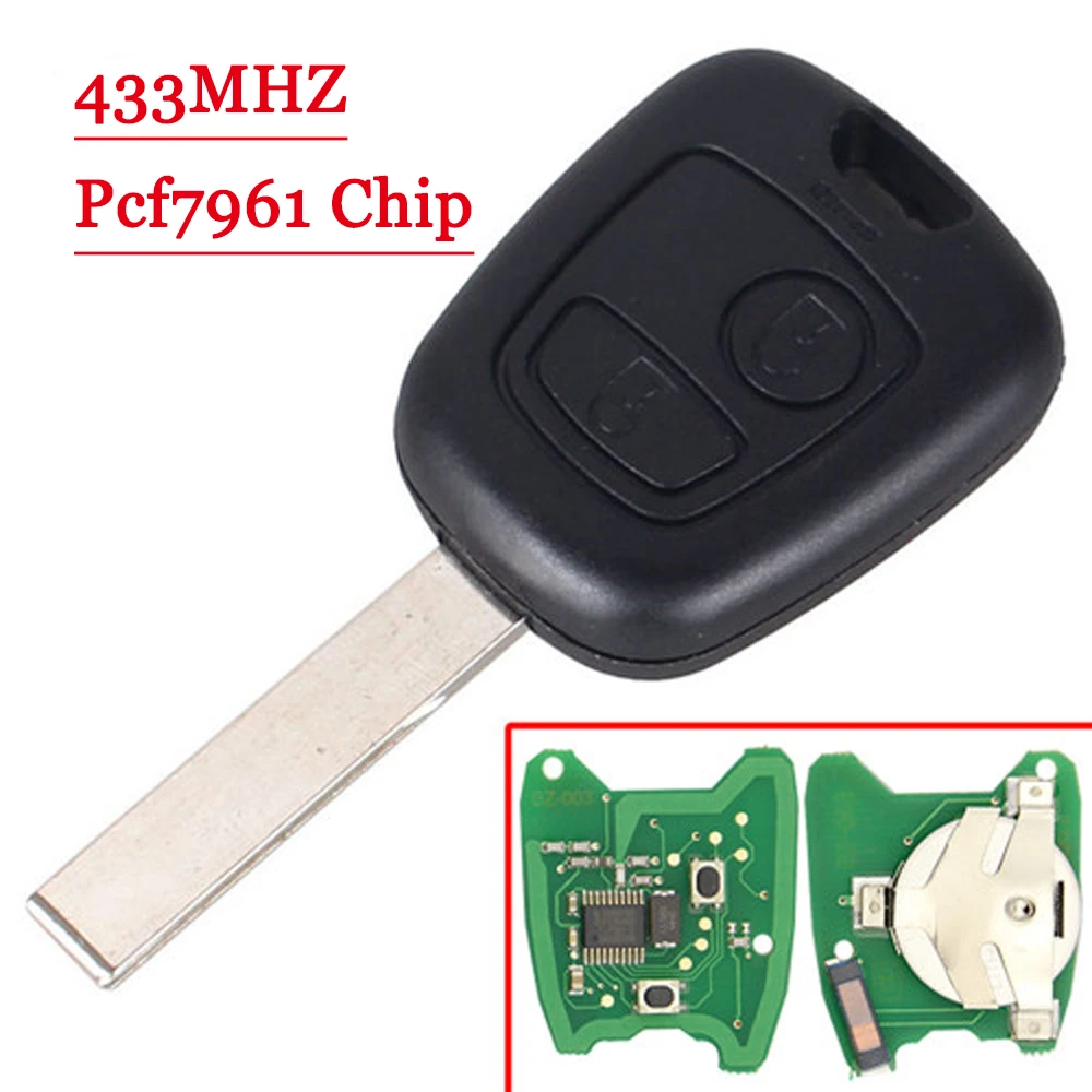 Бесплатная доставка (1 шт) замена 433 МГц ID46 чип 2 кнопки автомобиля дистанционного брелок для Citroen C1 C3 режиссерский Hu83 пустой лезвие