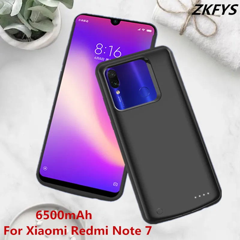 Дополнительный внешний аккумулятор чехол для Xiaomi Redmi Note 7 Чехол-аккумулятор 6800
