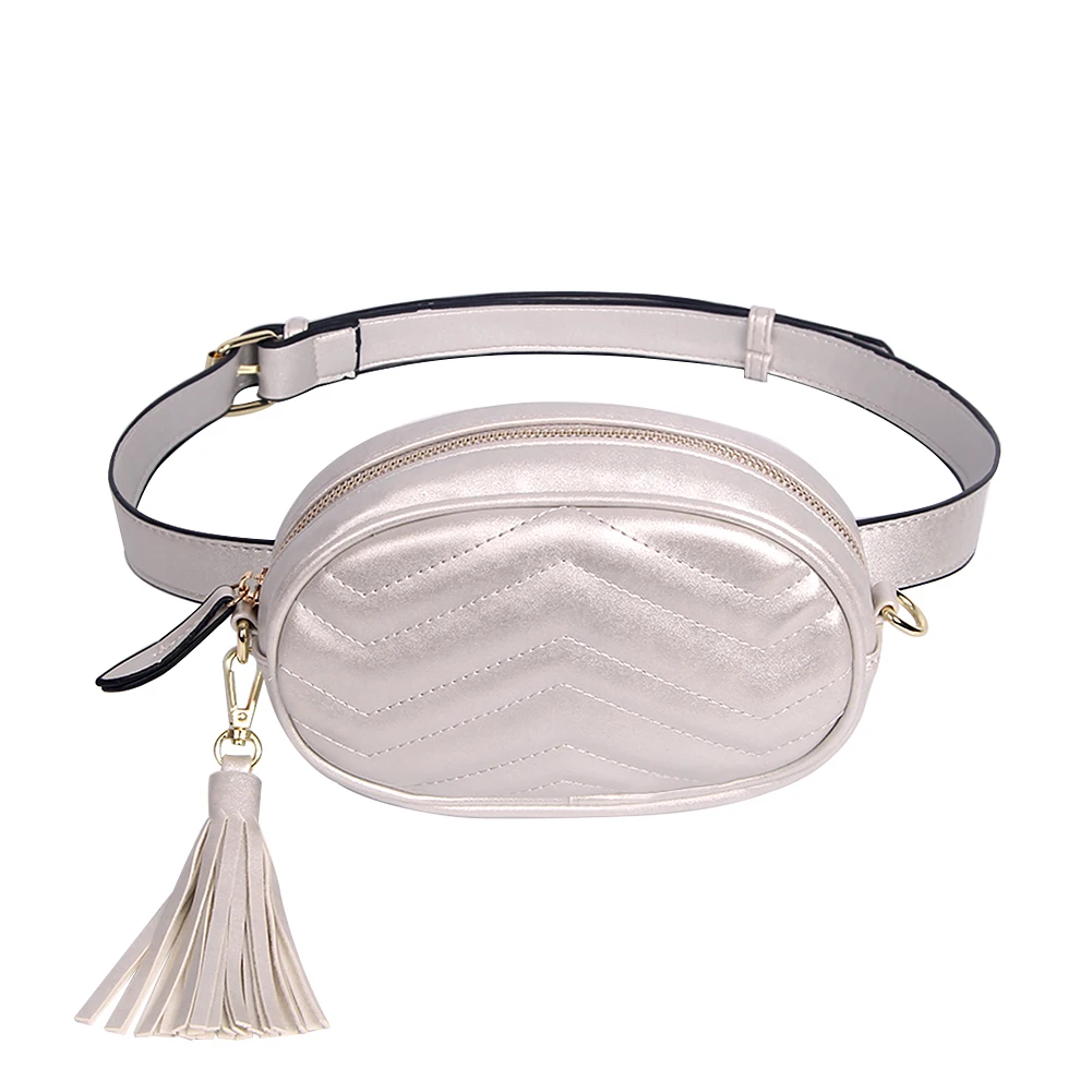Luxury Fanny Packs Female Brand Belt Bag Women Solid Tassel Pu Leather