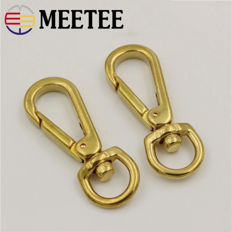 2pcs Meetee 11*49mm Copper Snap Dog Key Hooks Buckle Brass Grment Hook Clip DIY Handmade Leather