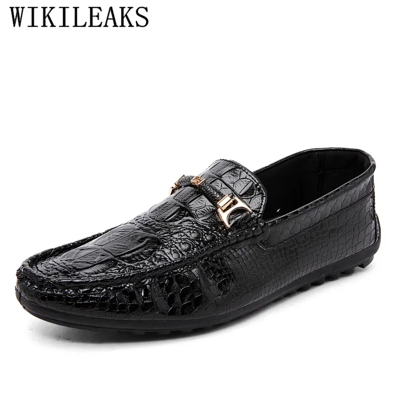 

slip on casual men loafers spring autumn mens moccasins shoes croco patent leather men's flats boat driving shoes male footwear