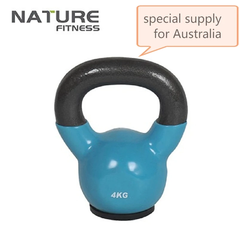 

4-24KGS BRAND NEW VINYL Kettlebell Lifting Dumbbells Exercise Training Tools-Vinyl Dipped with Flat Rubber Base