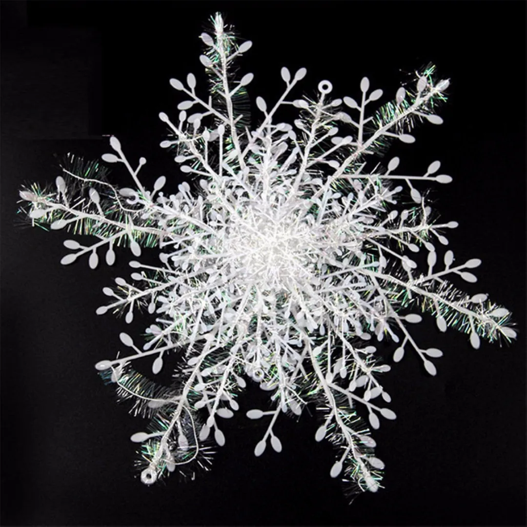 DIY 30/60PCS Classic White Snowflake Ornament Christmas Tree Hanging Decorations