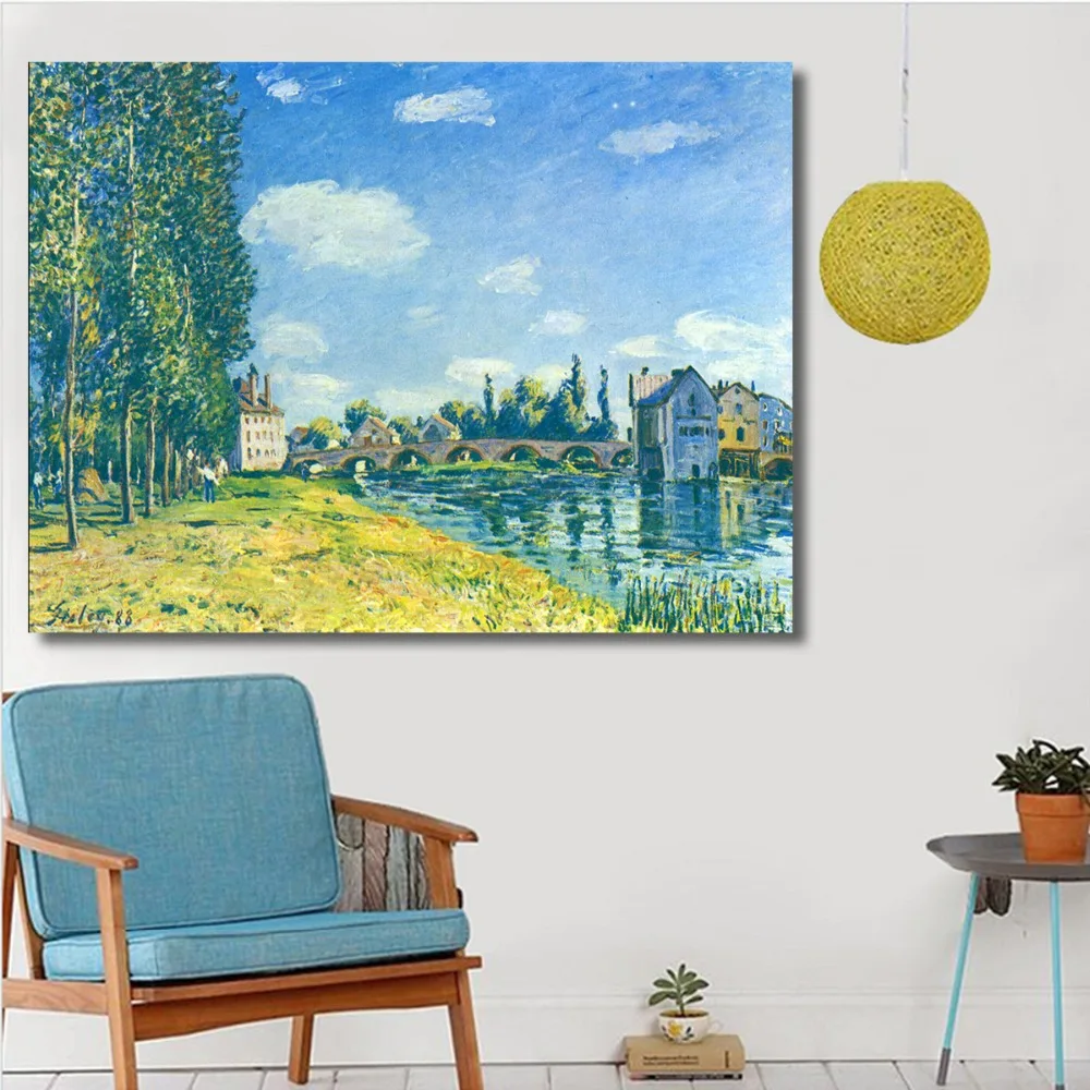Embelish большой размер соломы Аренда Альфреда Sisley пейзаж холст картины маслом для