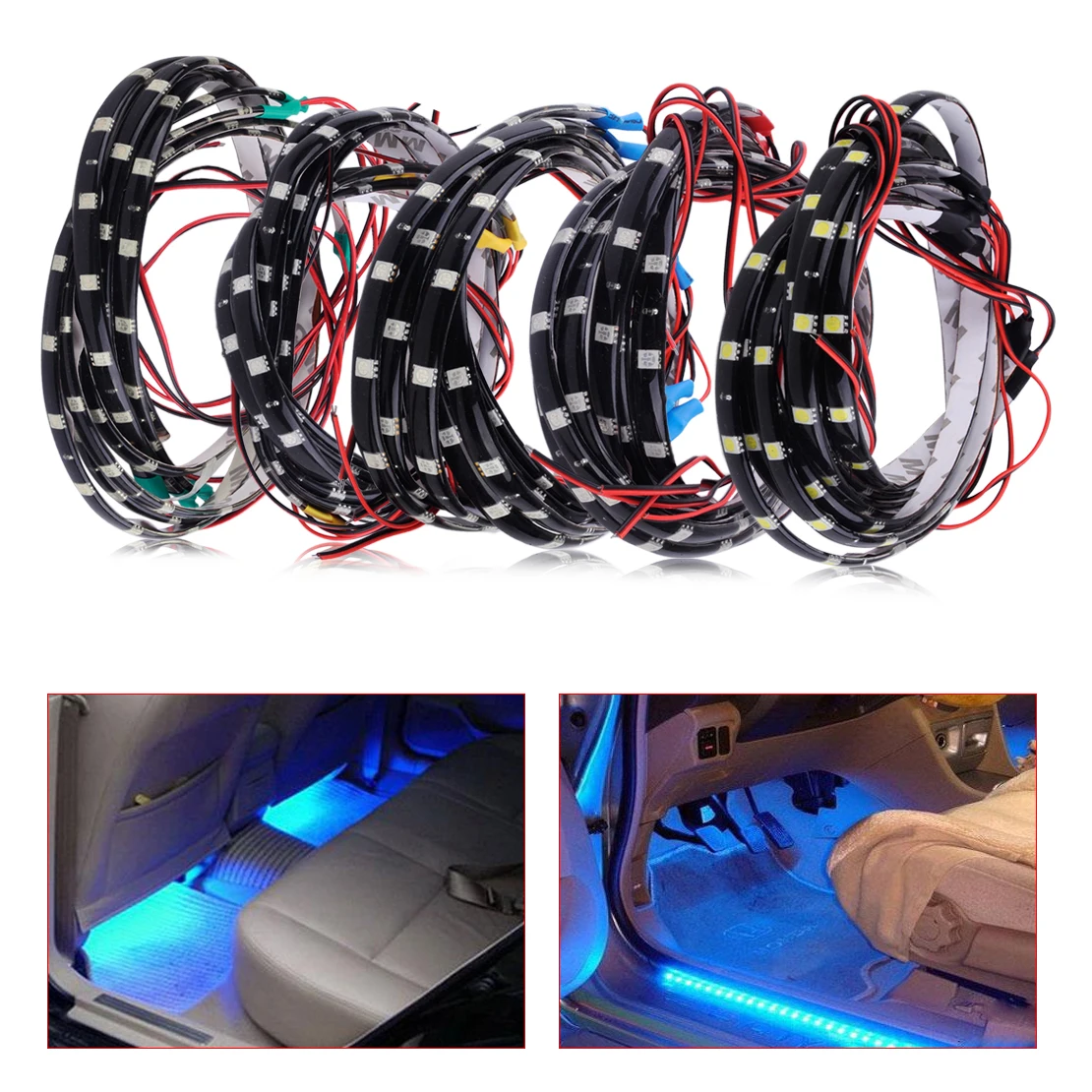 CITALL 4pcs 60cm/24" LED Car Motorcycle Fender Lamps Decor Wheel Well