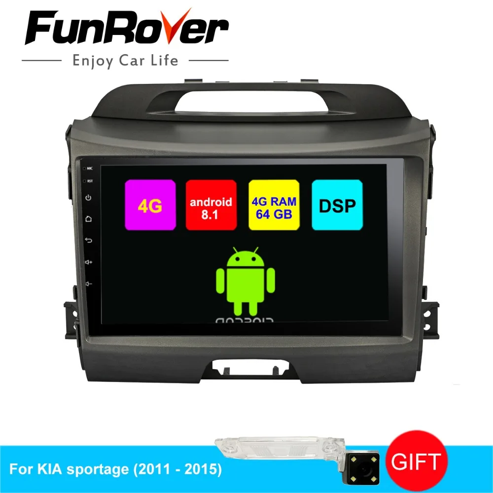 

Funrover 2 din 9" android 8.1 car dvd multimedia player for KIA sportage 2010-2015 radio gps navi navigation stereo DSP RDS 2.5D
