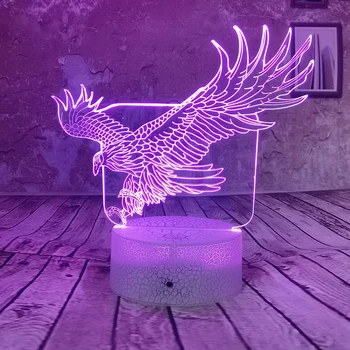

Drop Shipping Cute Eagle LED RGB USB 7 Color 3D Night Light Illusion Gradient Baby Toy Table Desk Lamp For Kids Christmas Decor