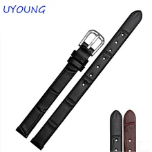 6 мм, 8 мм, 10 мм, 12 мм, черный женский дизайн, прочный браслет из натуральной кожи, женский ремешок для часов