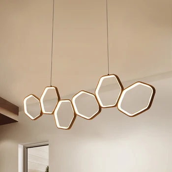 

NEO Gleam Minimalism Modern LED Chandelier for Dining Kitchen Room Living Room White or Coffee Color Hanging Chandelier Fixtures