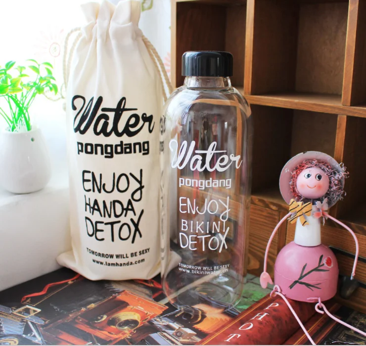 1000ml-bag 1000 мл модная ароматическая большая бутылка для воды с мешком емкость бутылки для воды портативная BPA бесплатно фруктовый лимонный сок Питьевая бутылка - Цвет: 1000ml-bag
